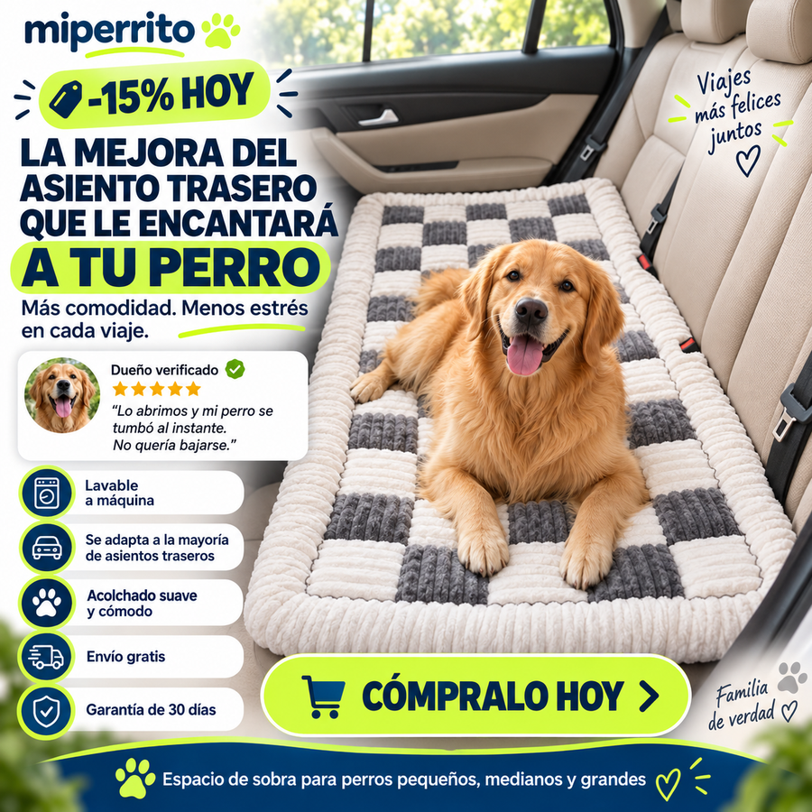 Cama antideslizante para coche y sofá